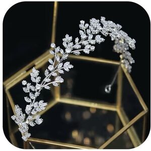 Jorsnovs Fashion Bridal Headpieces for Wedding Bride Hair Accessories CZ